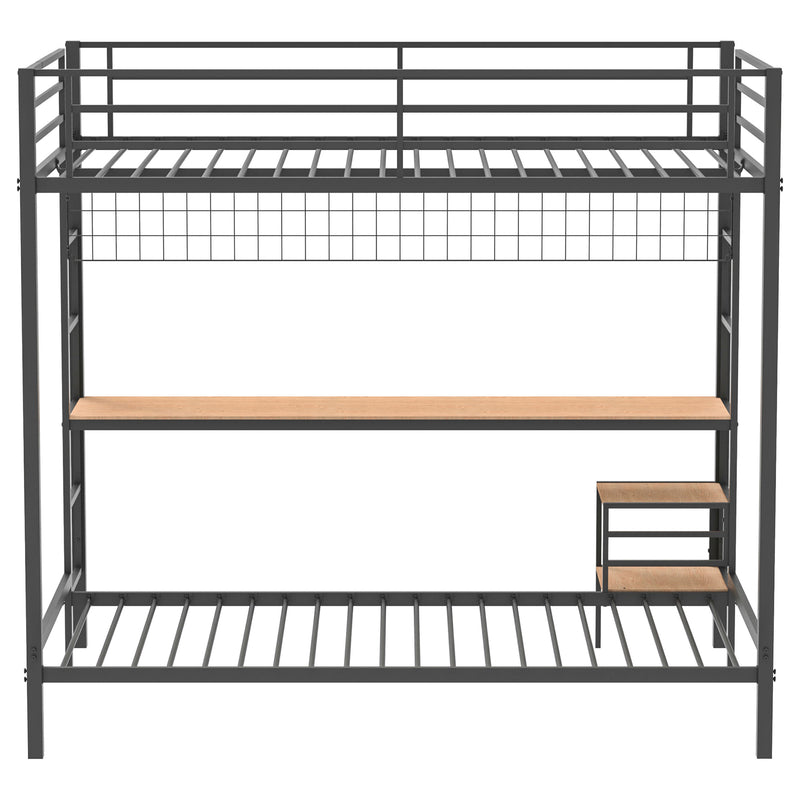 Campus  Workstation Bunk Bed Matte Black