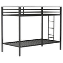Alevera Metal Bunk Bed with Ladder Black