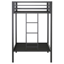 Alevera Metal Bunk Bed with Ladder Black