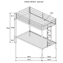 Alevera Metal Bunk Bed with Ladder Black