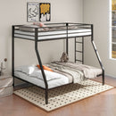 Alevera Metal Bunk Bed with Ladder Black