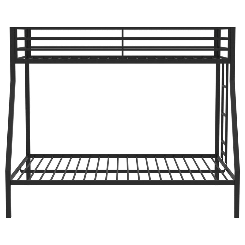 Alevera Metal Bunk Bed with Ladder Black
