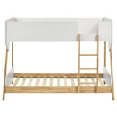 Wyatt Wood  Over  Bunk Bed White and Natural
