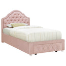 Ashleigh 44-inch Upholstered Storage Platform Bed Pink
