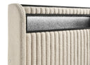 Madison Upholstered LED  Storage Platform Bed Cream