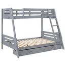 Trisha 2-drawer Wood  Over  Bunk Bed Grey
