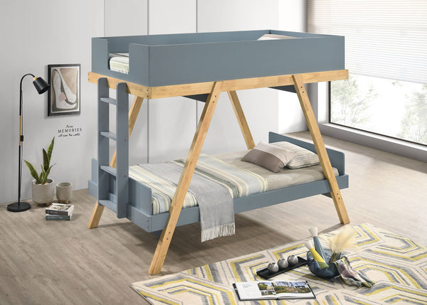 Frankie  Over  Bunk Bed with 7-inch Mattresses Blue