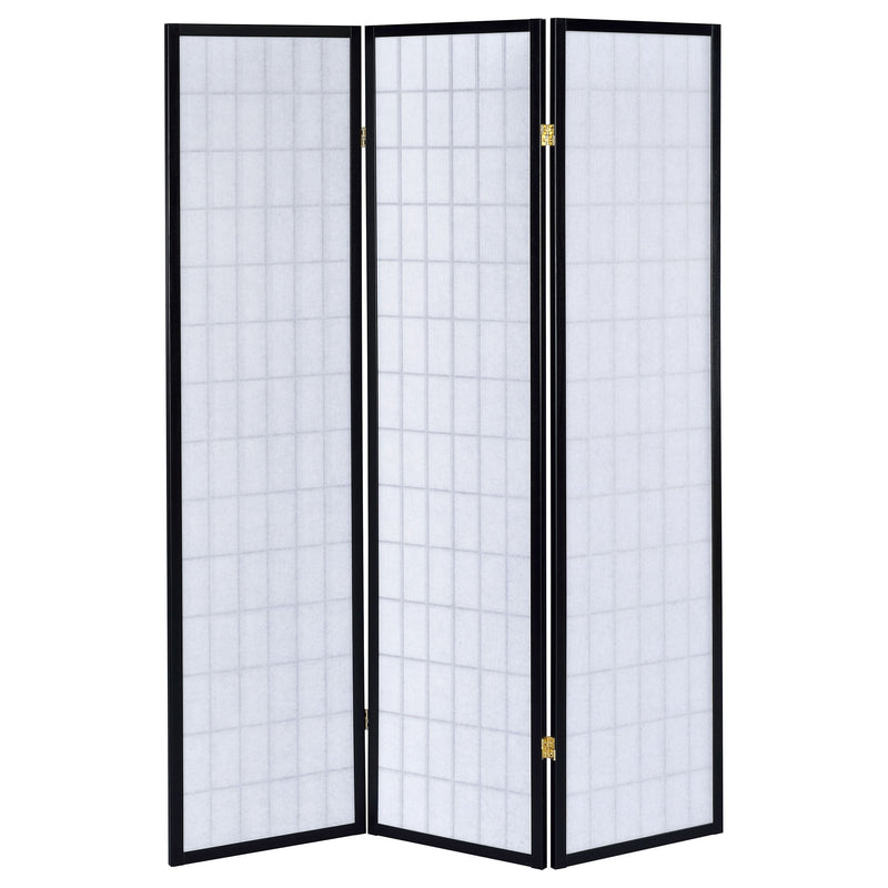 Carrie 3-Panel Room Divider Folding Shoji Screen Black