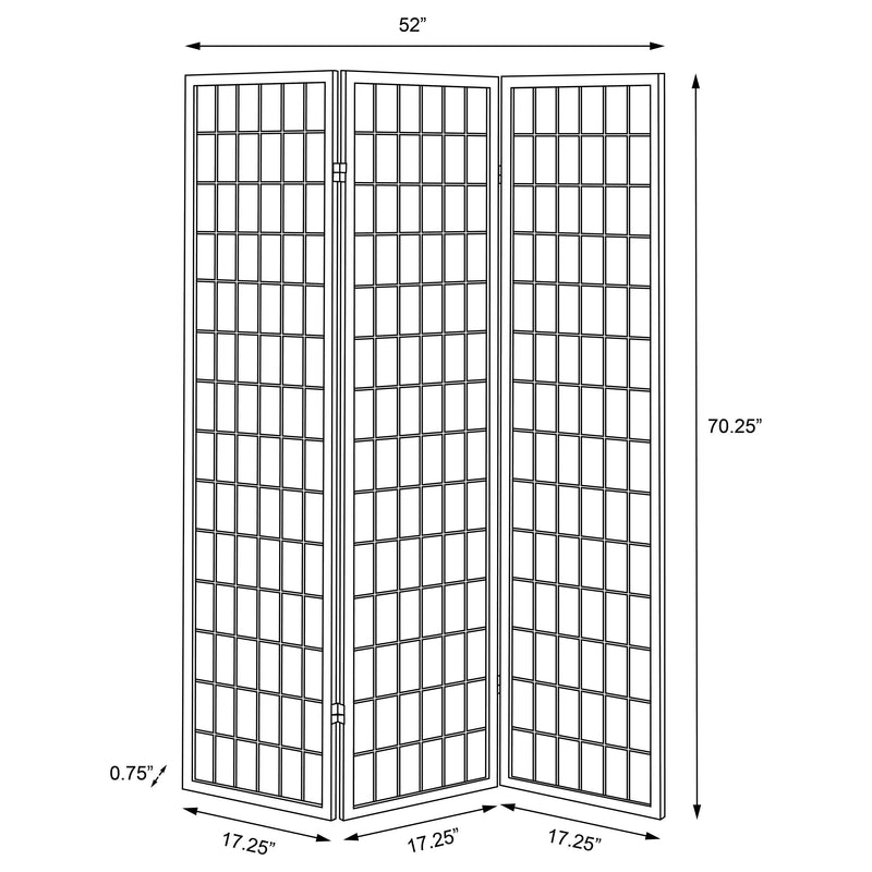 Carrie 3-Panel Room Divider Folding Shoji Screen Black