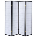 Roberto 4-Panel Room Divider Folding Shoji Screen Black