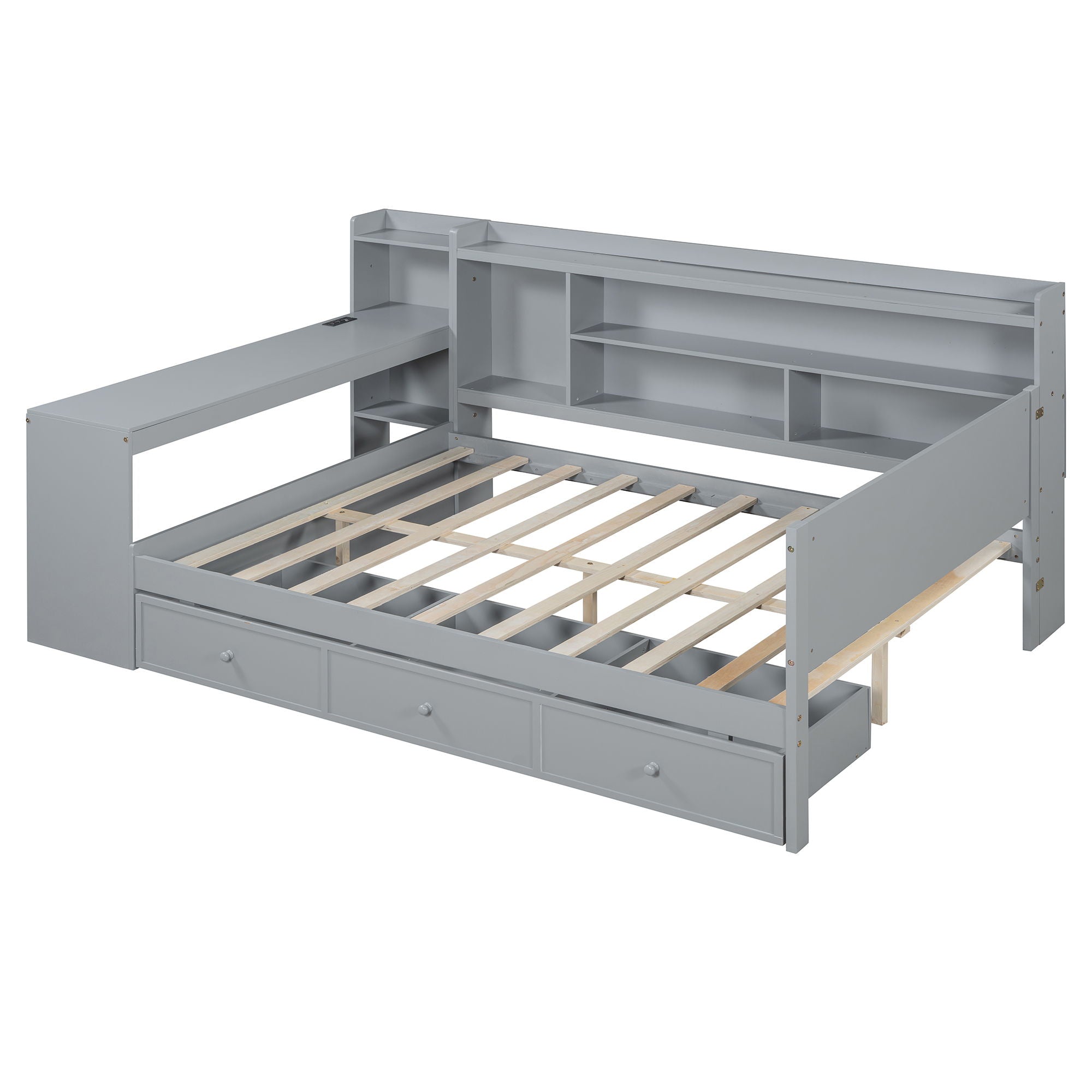 Daybed With 3 Drawers USB Ports And Desk
