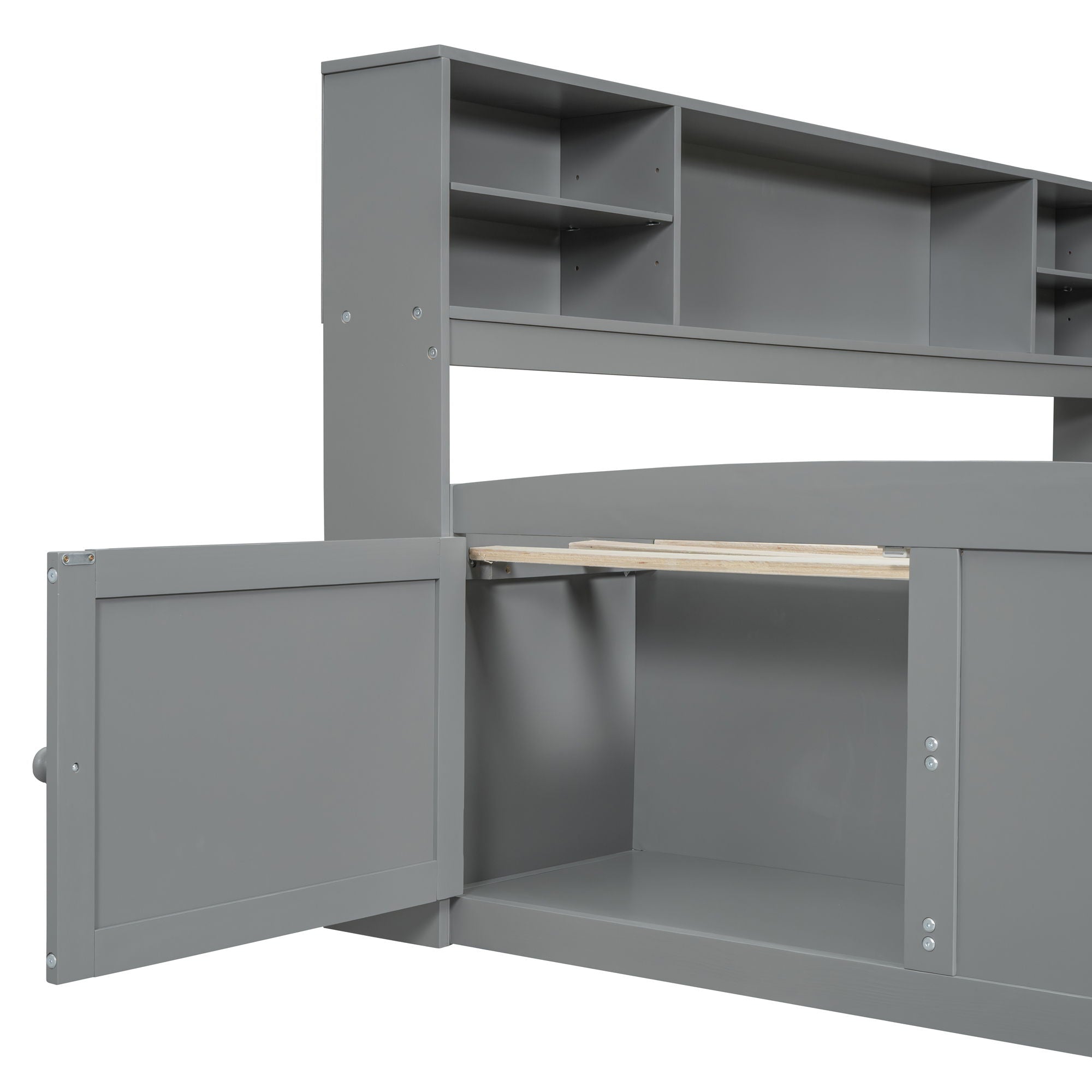 Daybed With 2 Bedside Cabinets, Upper Shelves And 4 Drawers