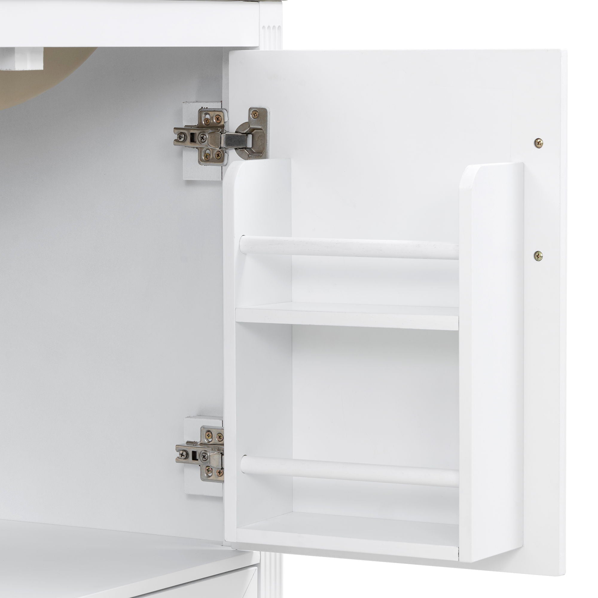 Elegant Fluted Bathroom Vanity With Sink, Soft Close Doors & Drawer