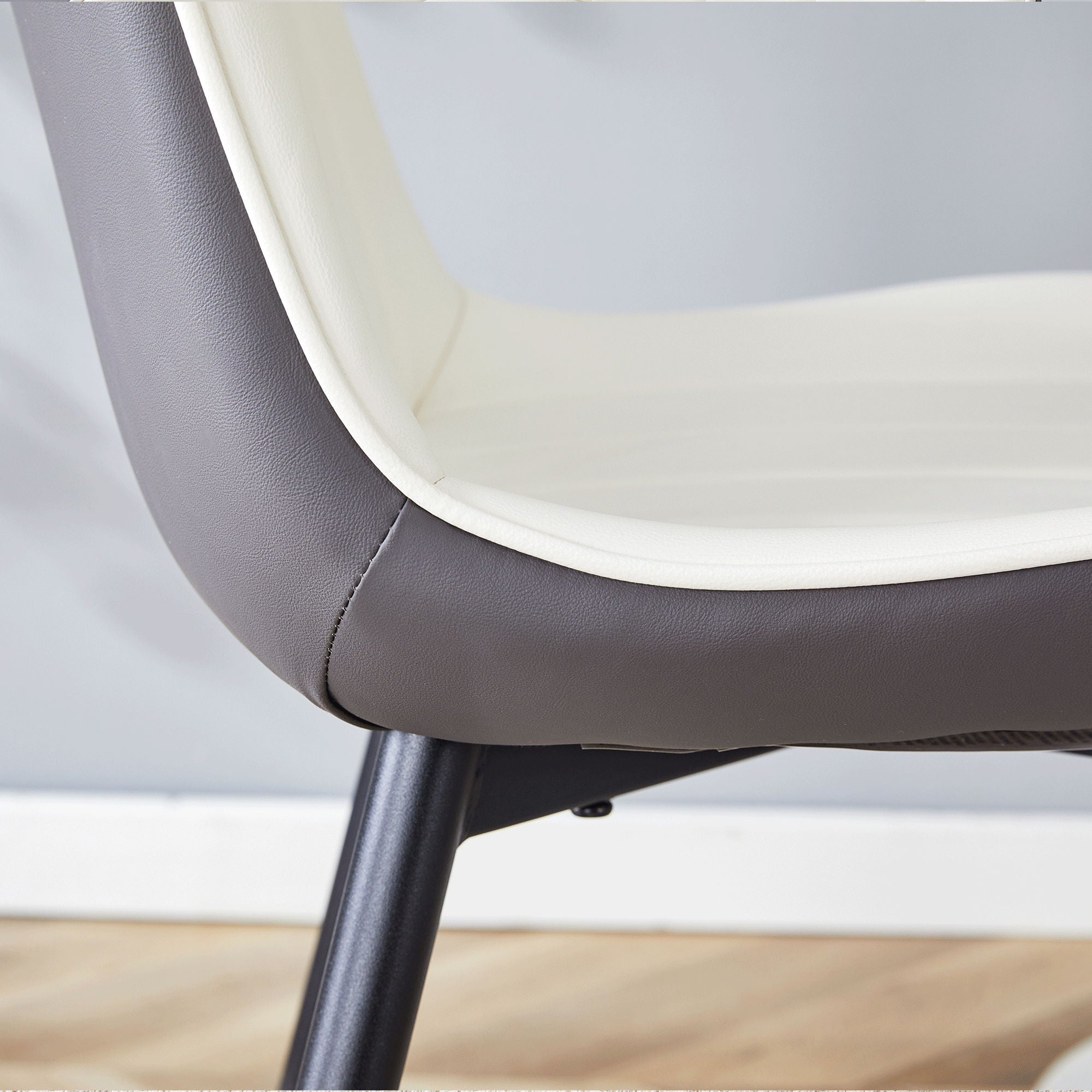 Modern Minimalist Dining Chair Set, Extended Seat Cushion