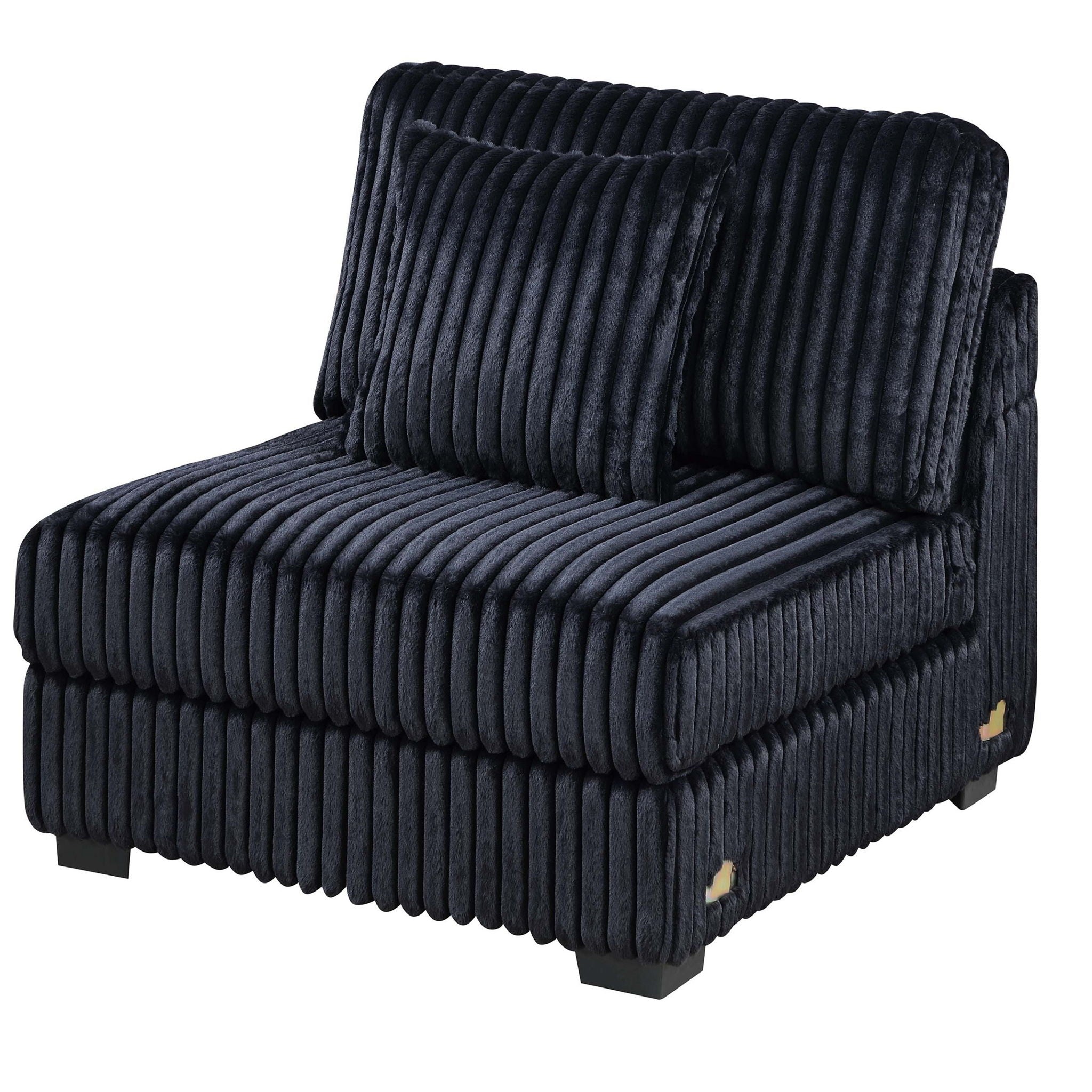 6 Piece Modular Sectional Sofa Set Upholstered Living Room Plush Couch With Cup Holders And USB Port - Black