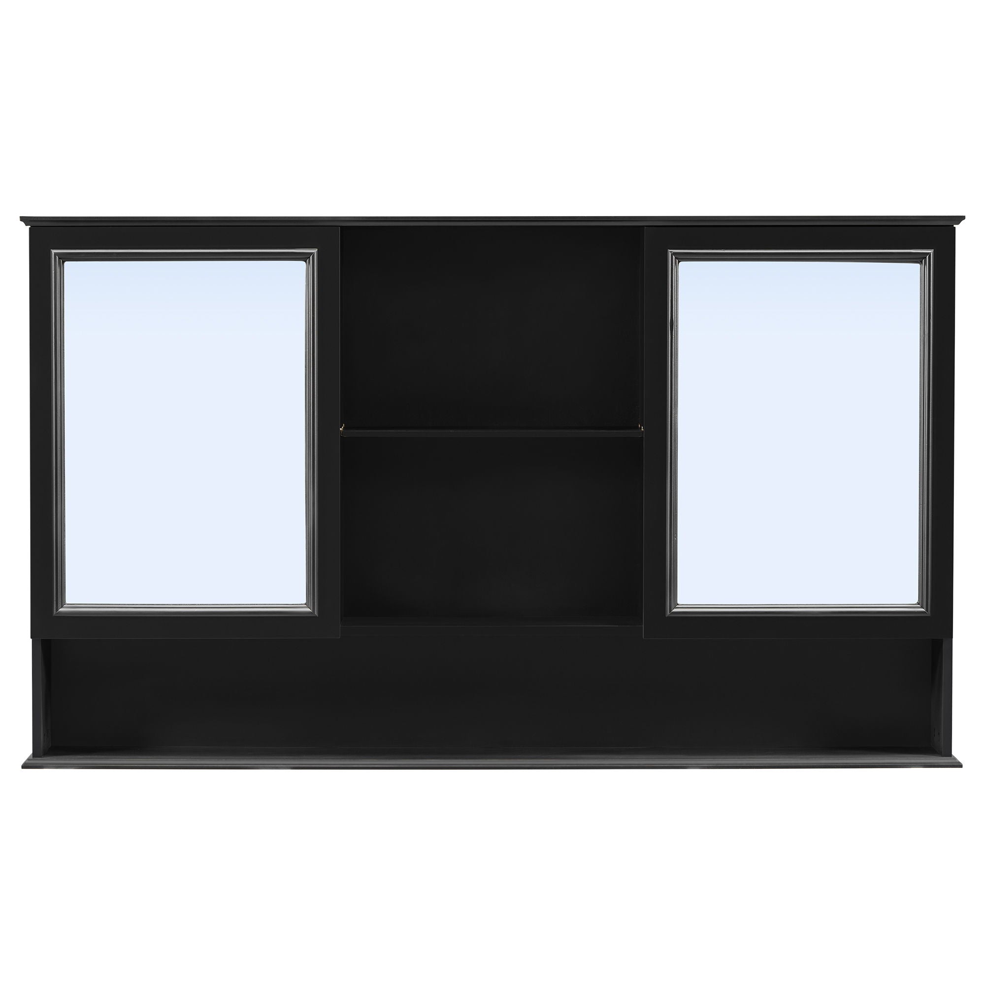 Double Sink Bathroom Vanity Set With Wall Mount Mirror Cabinet