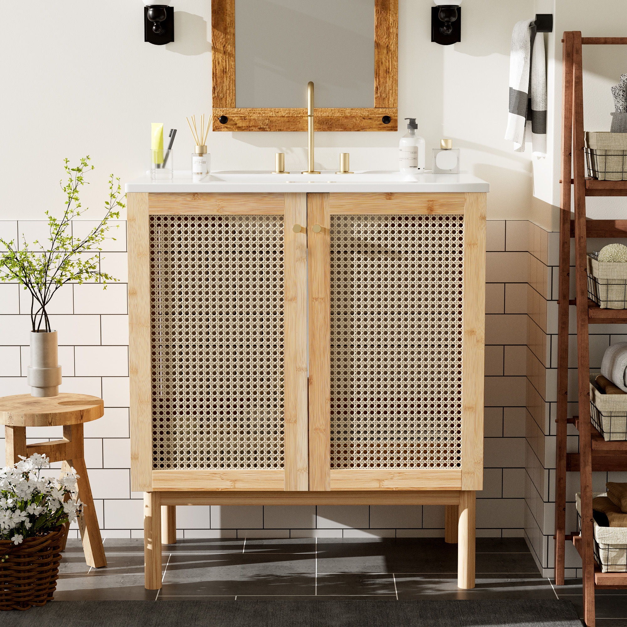 Bathroom Vanity Cabinet With Doors, Soft Close Design