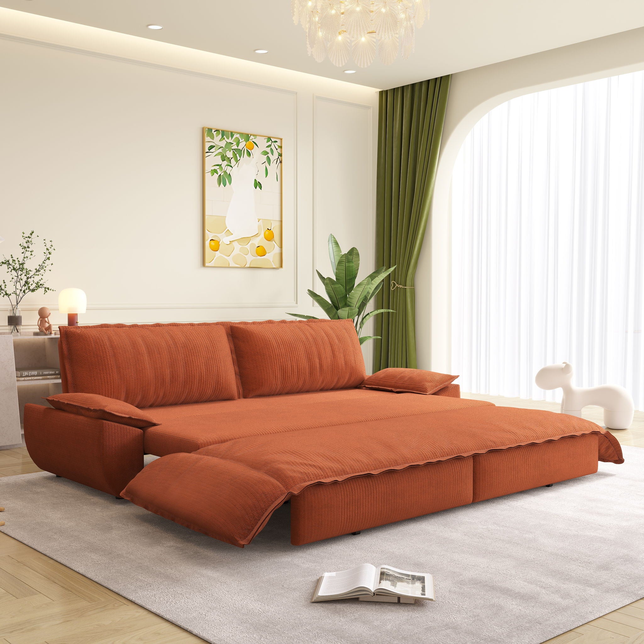 Queen Pull Out Bed, 3 In 1 Convertible Sleeper Sofa