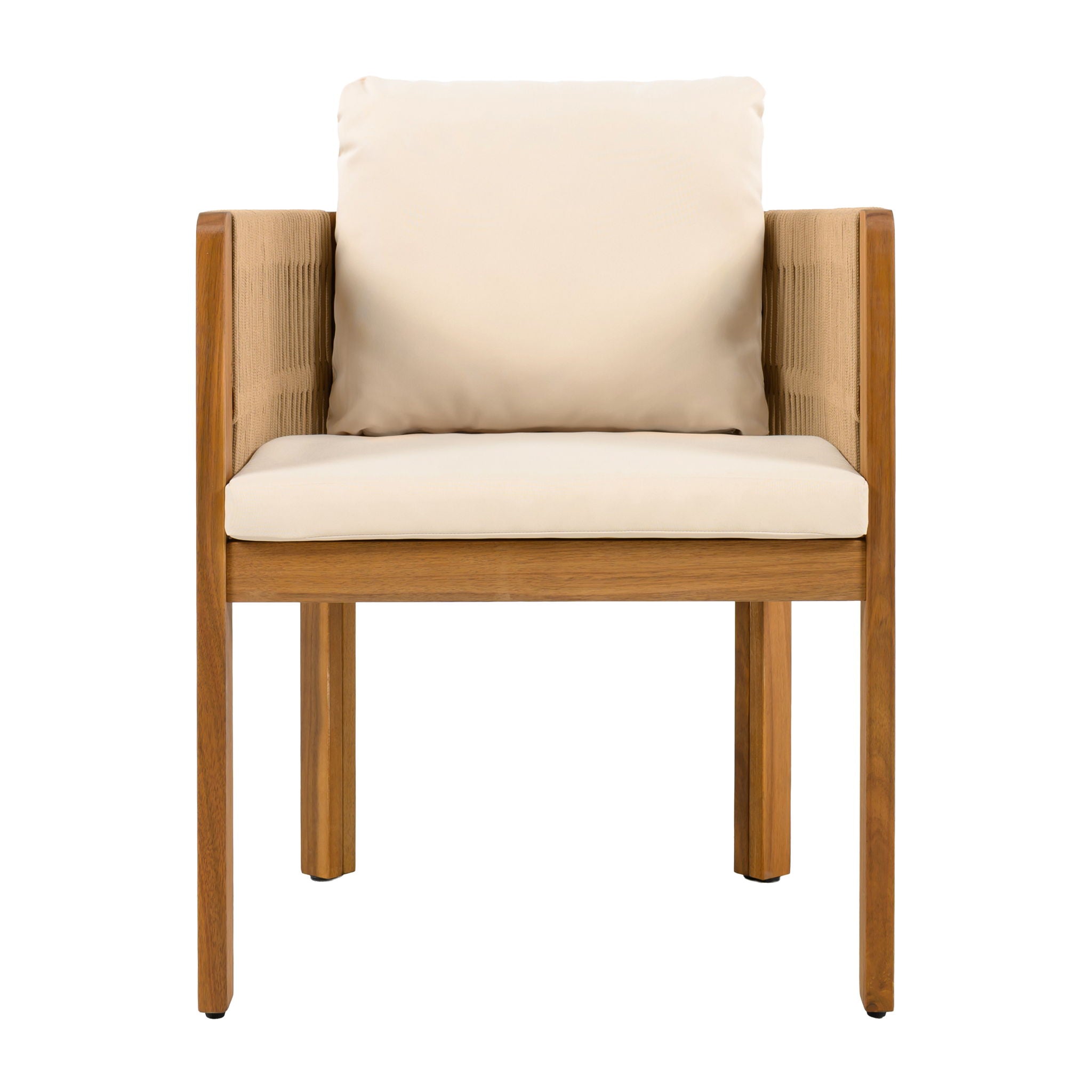 Outdoor Dining Set & Table And Rope Chairs
