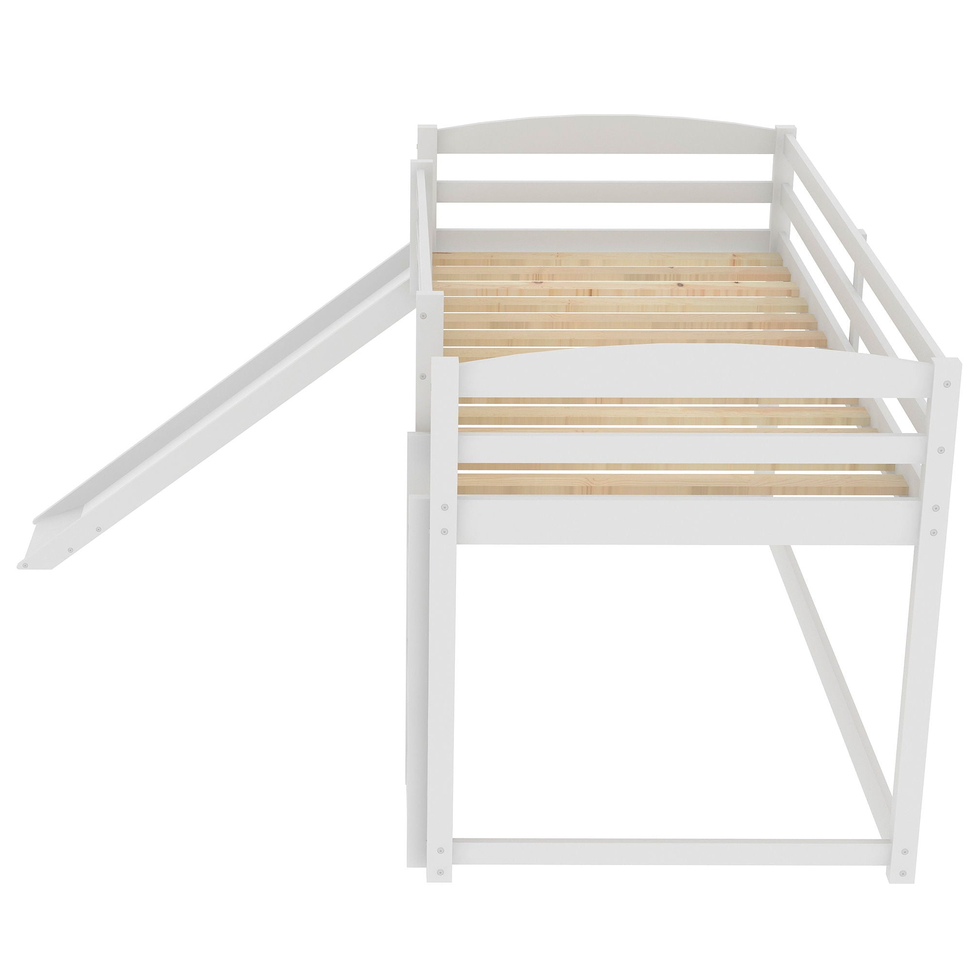 Durable Bunk Bed With Convertible Slide And Ladder
