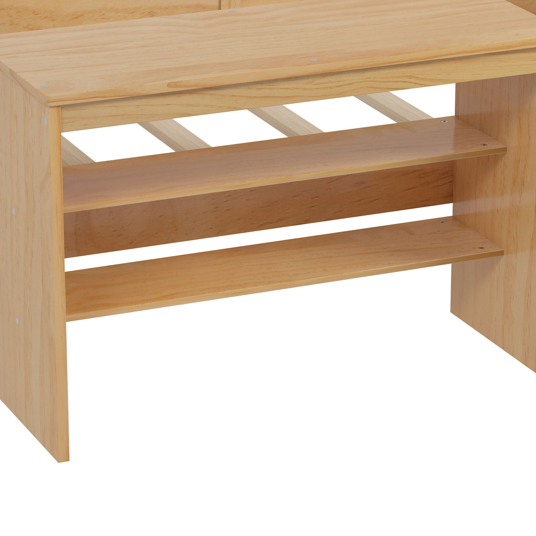 Daybed With Storage Shelves And Lockers, Multi Functional Bed With Study Desk And Matching Stool