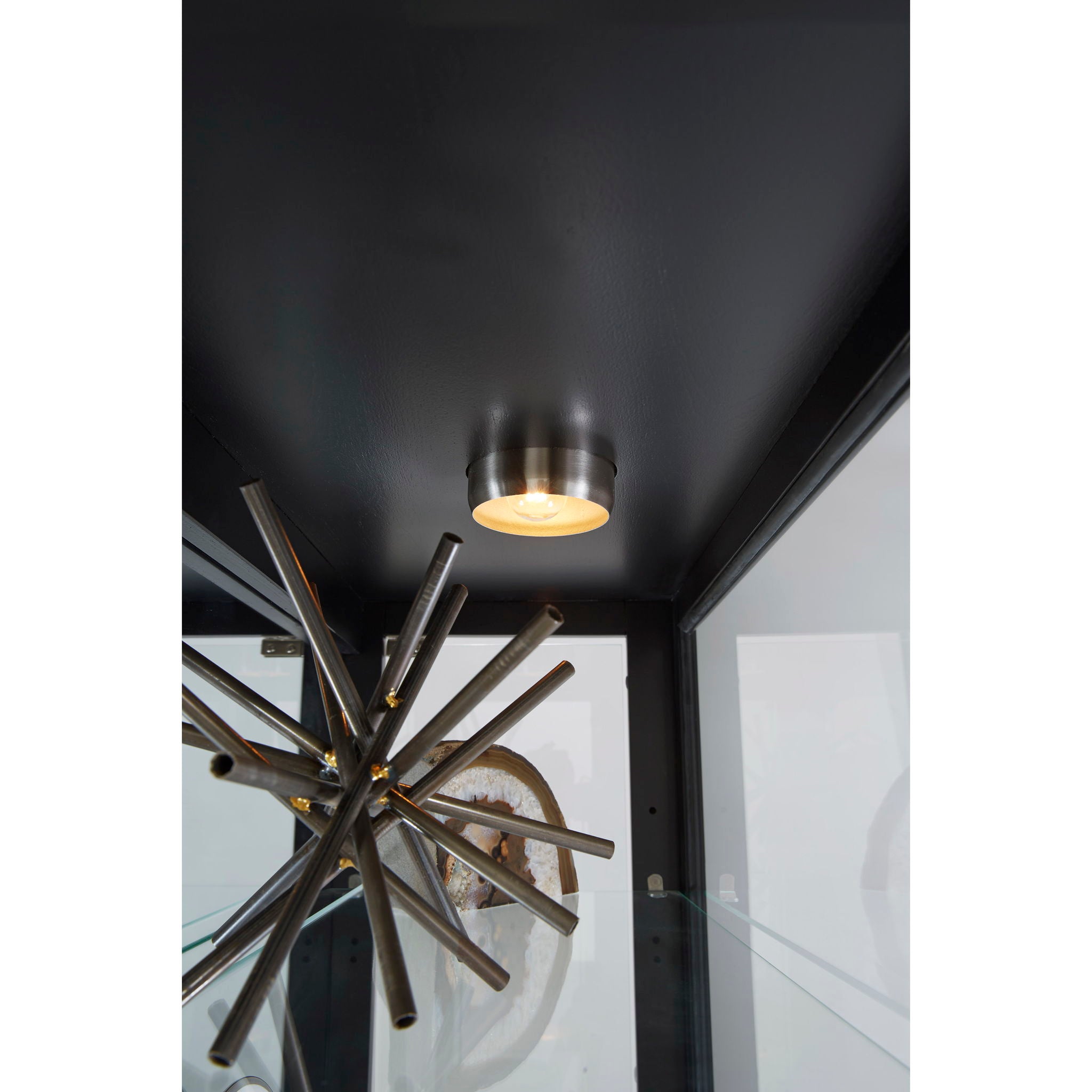 PFC Curios - Lighted Gallery Style 5 Shelf Curio Cabinet - Onyx Black