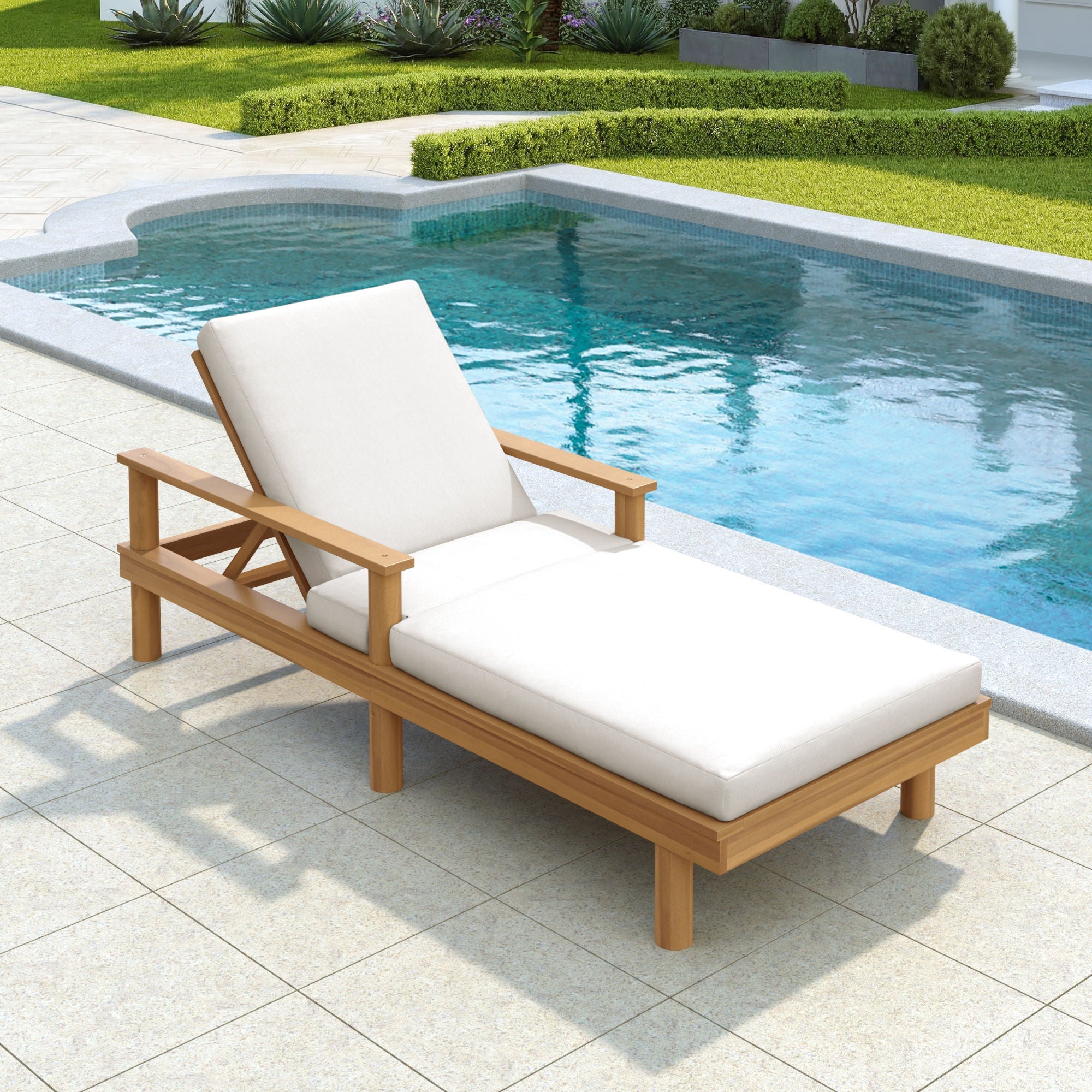 5 Position Adjustable Outdoor Chaise Lounge