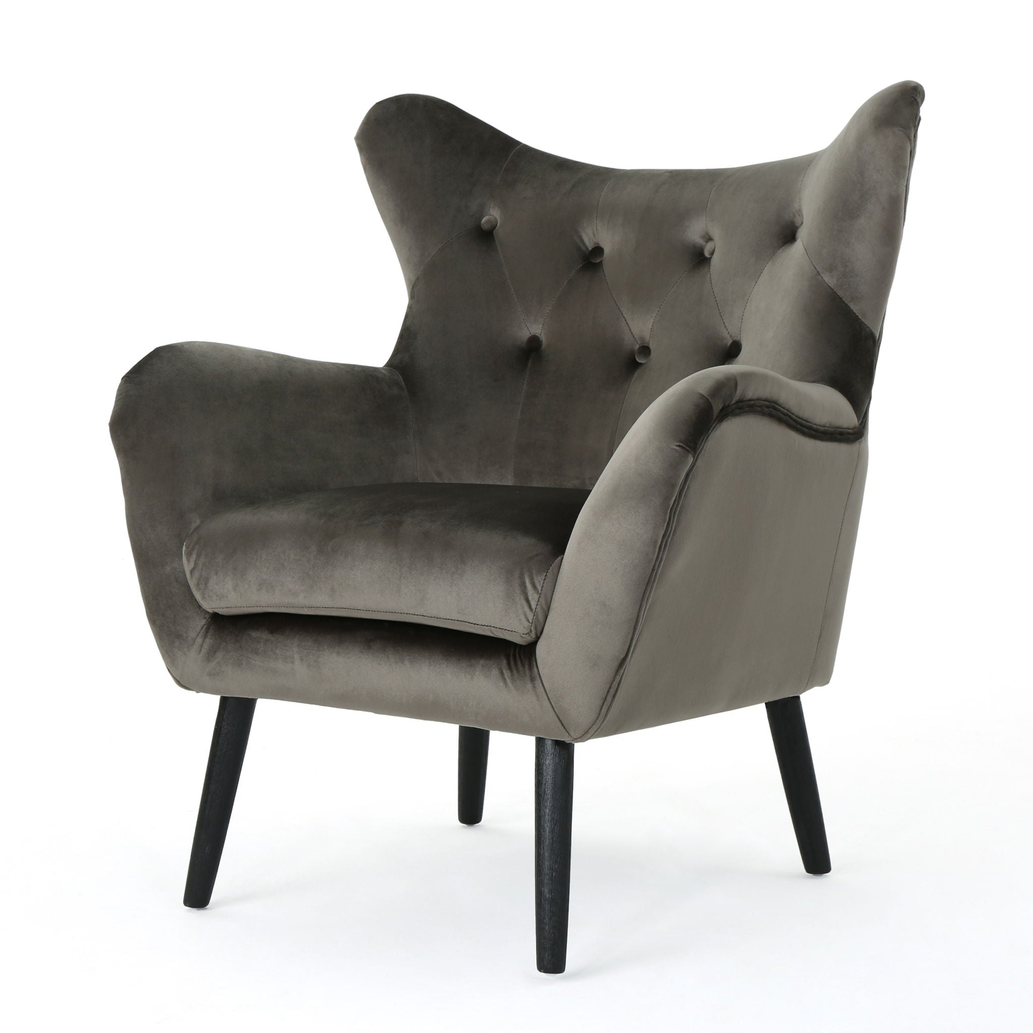Alyssa - Mid Century Upholstered Arm Chair With Wingback Design