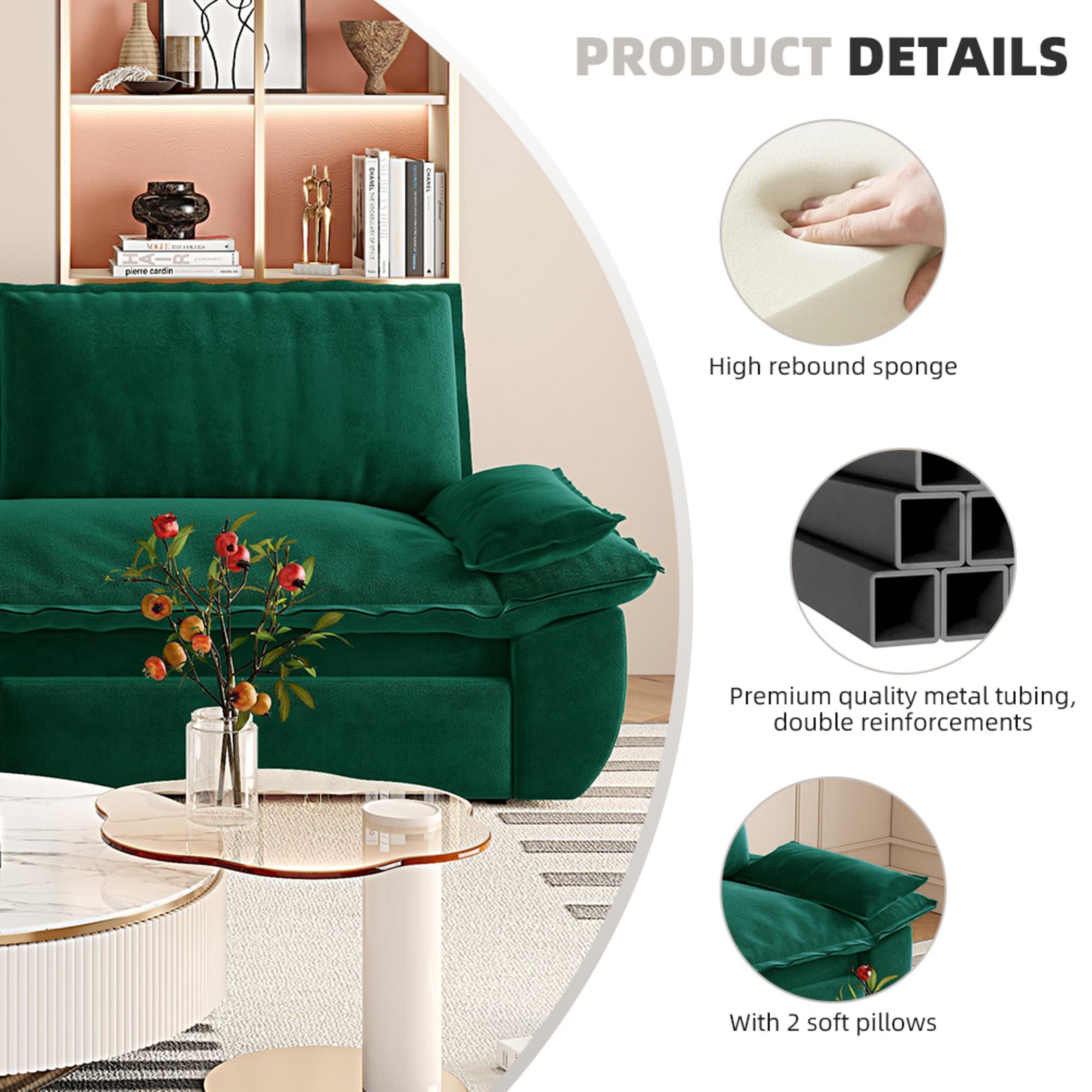 Queen Pull Out 3 In 1 Convertible Sleeper Sofa, Multi-Functional