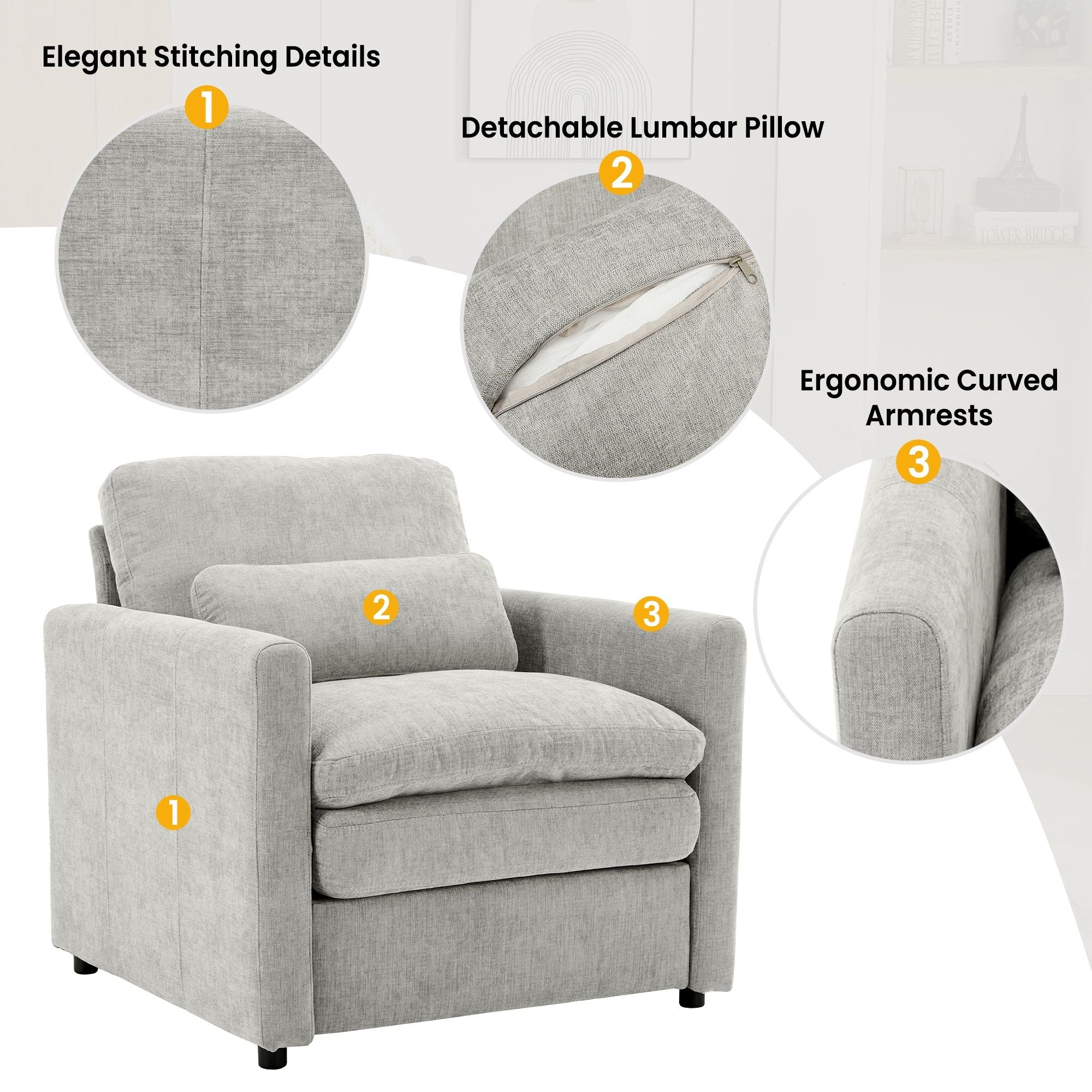 Cozy Sofa Set Oversized Comfy Cloud Sofa With Double Cushion