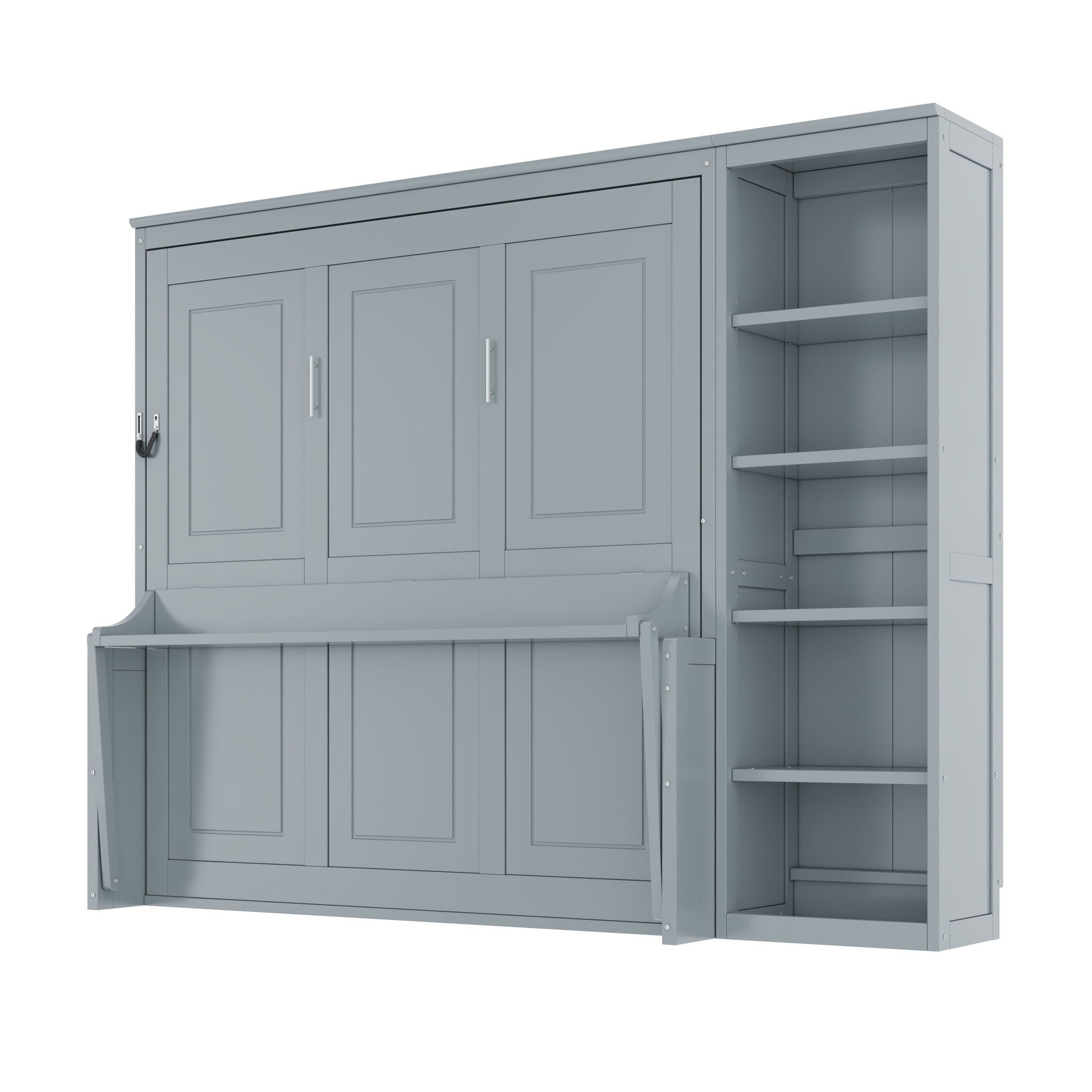 Sturdy Murphy Bed With Desk And Bookshelf