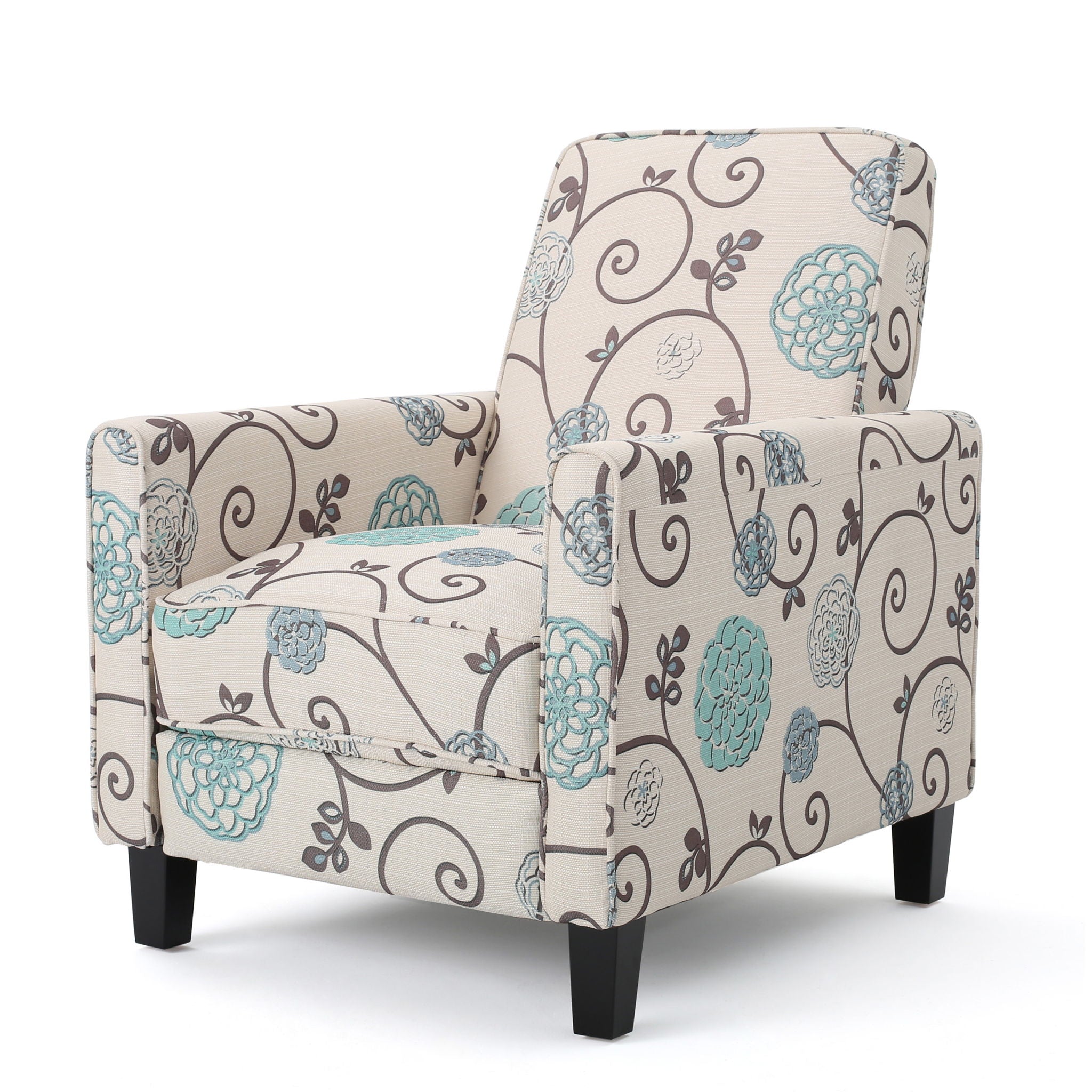 Push Back Upholstered Recliner Armchair