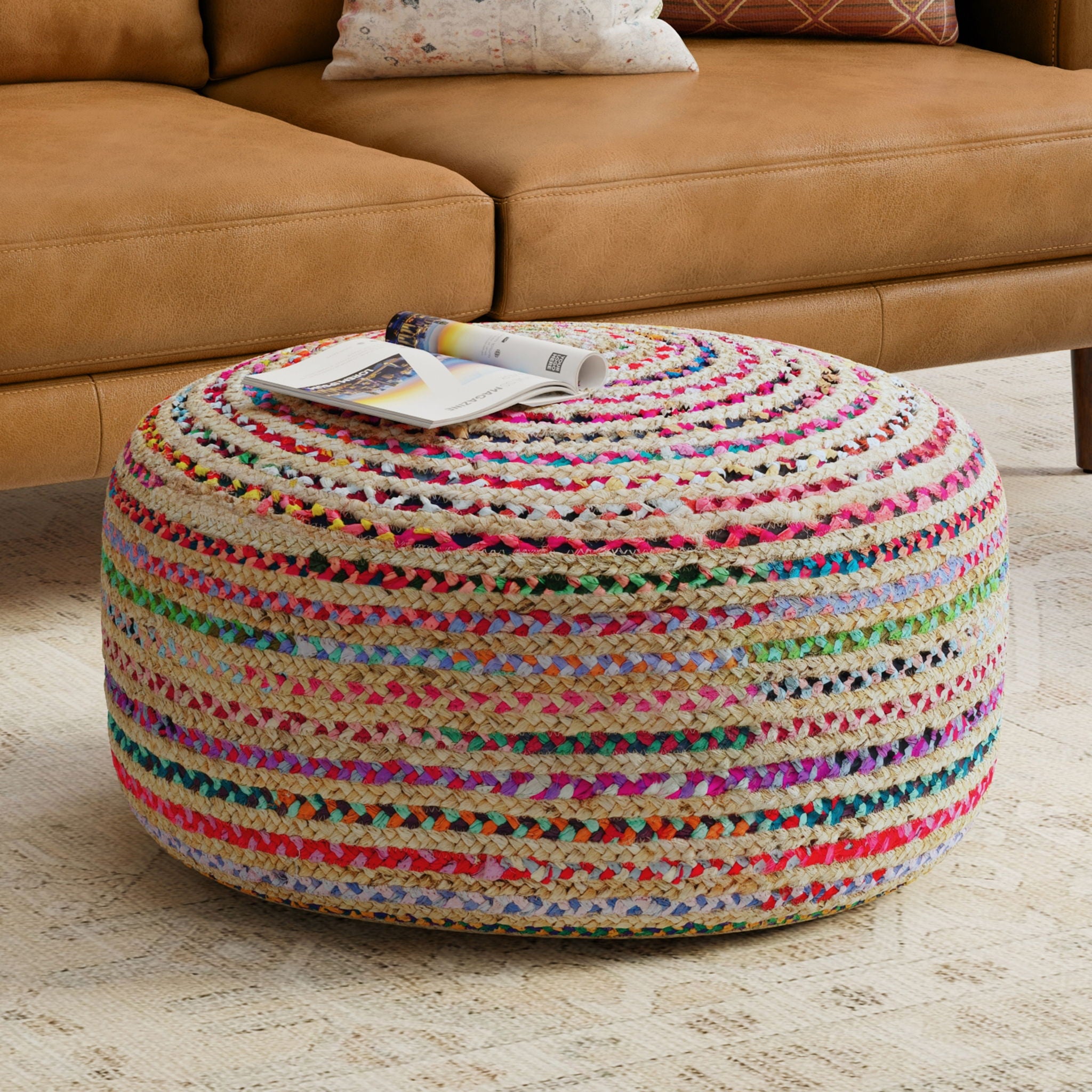 Margo - Large Round Pouf - Multicolor