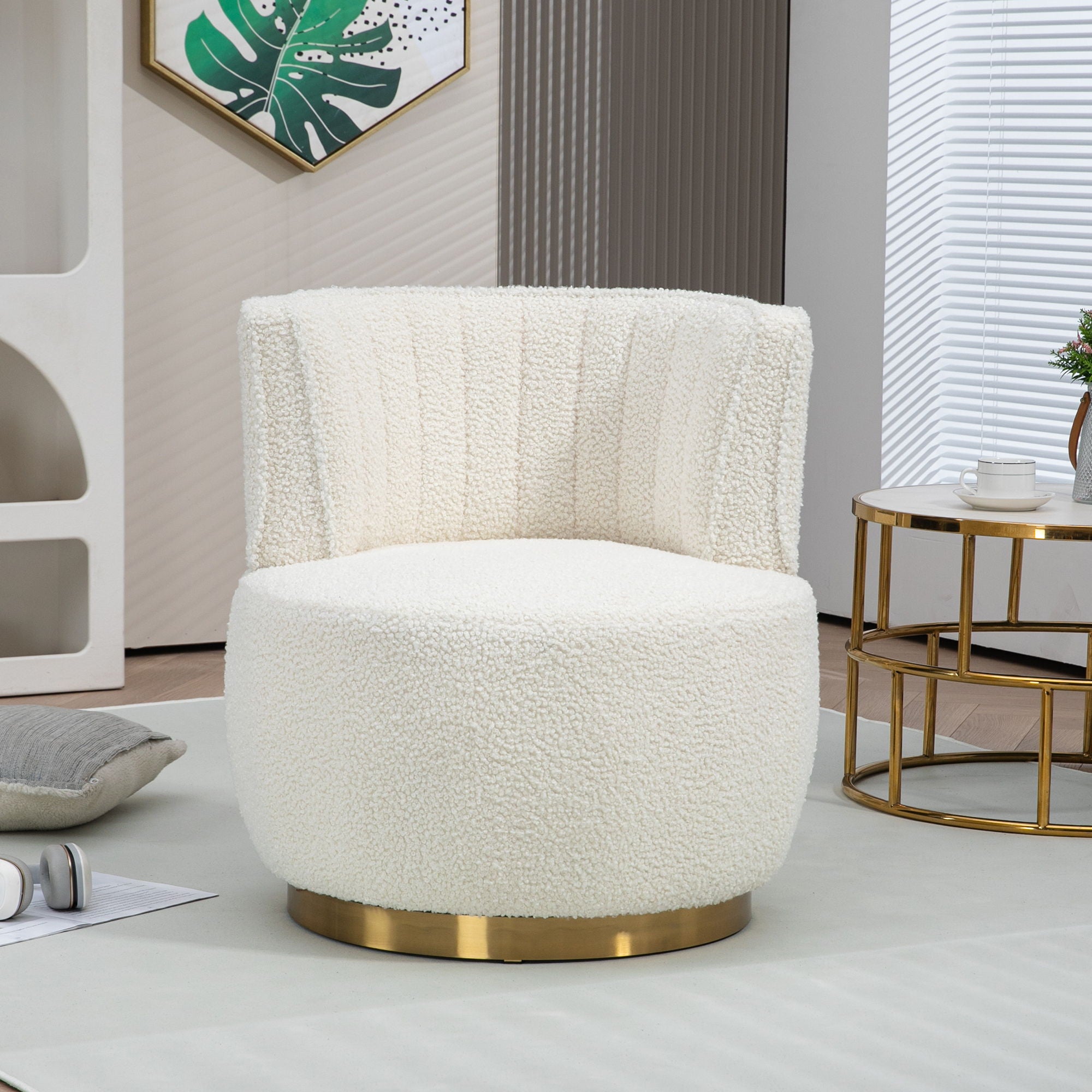 360 Degree Swivel Cuddle Barrel Accent Sofa Chair