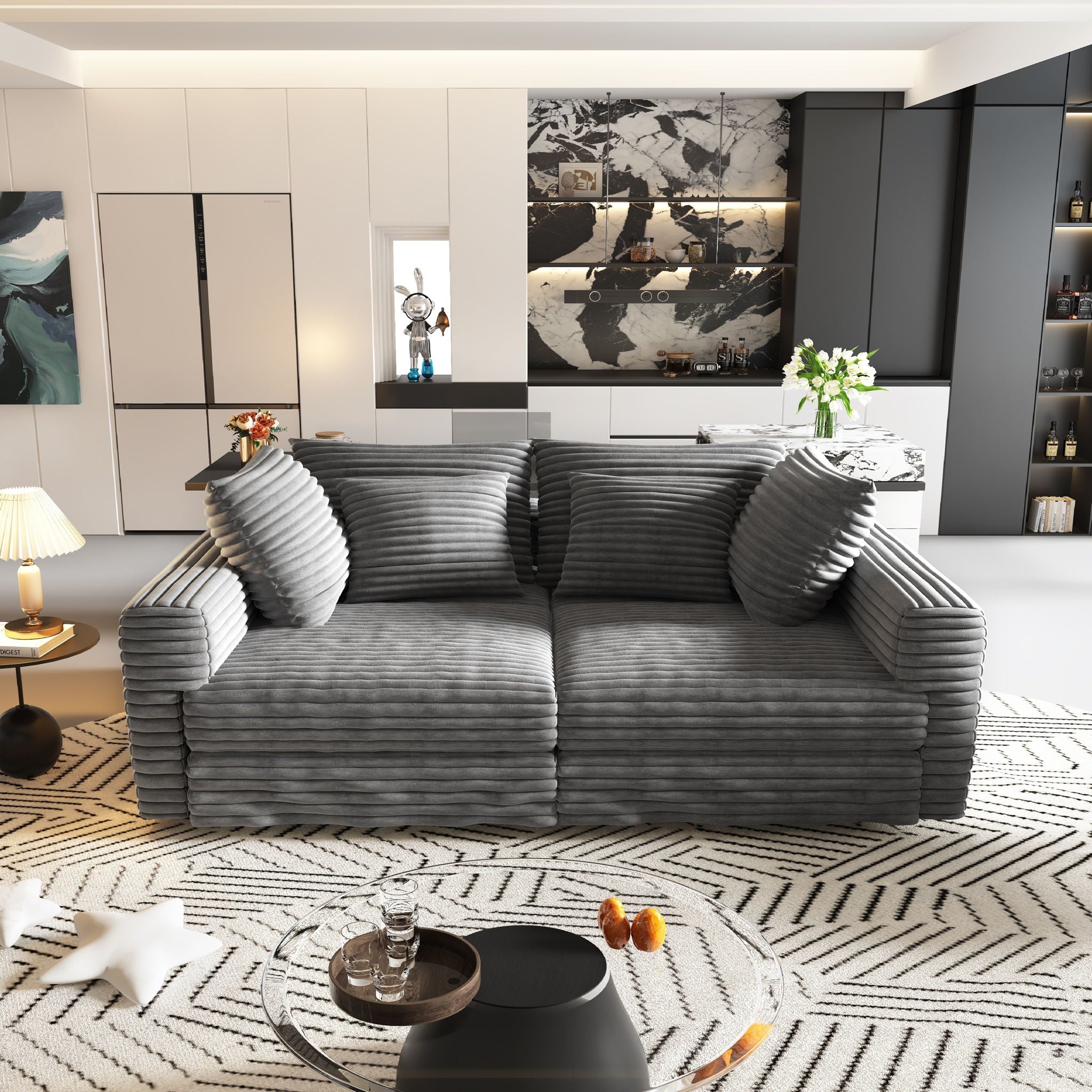 Modern Comfy Upholstered Sofa Cloud Couch & Deep Seat Couches
