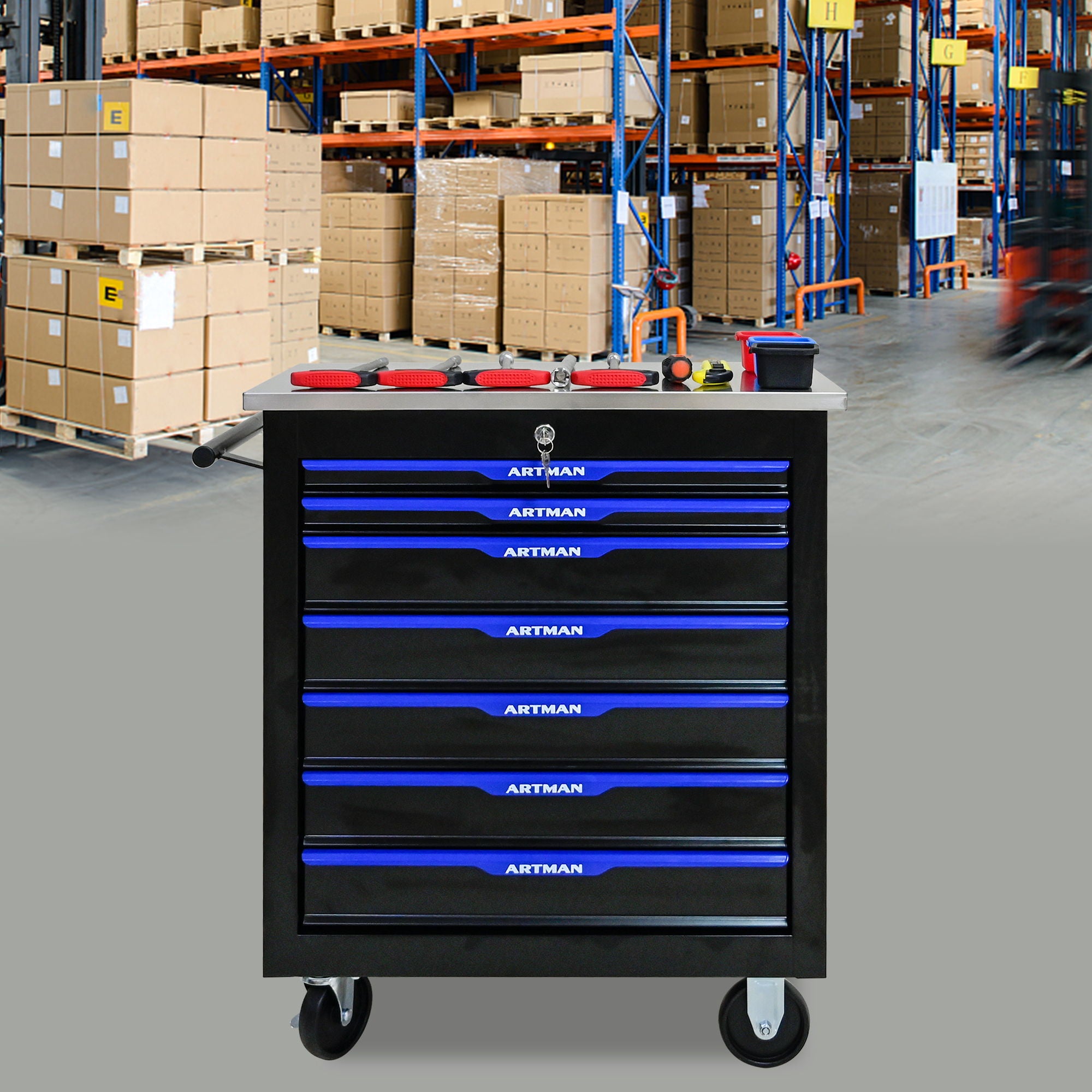 Drawer Multifunctional Tool Cart With Wheels