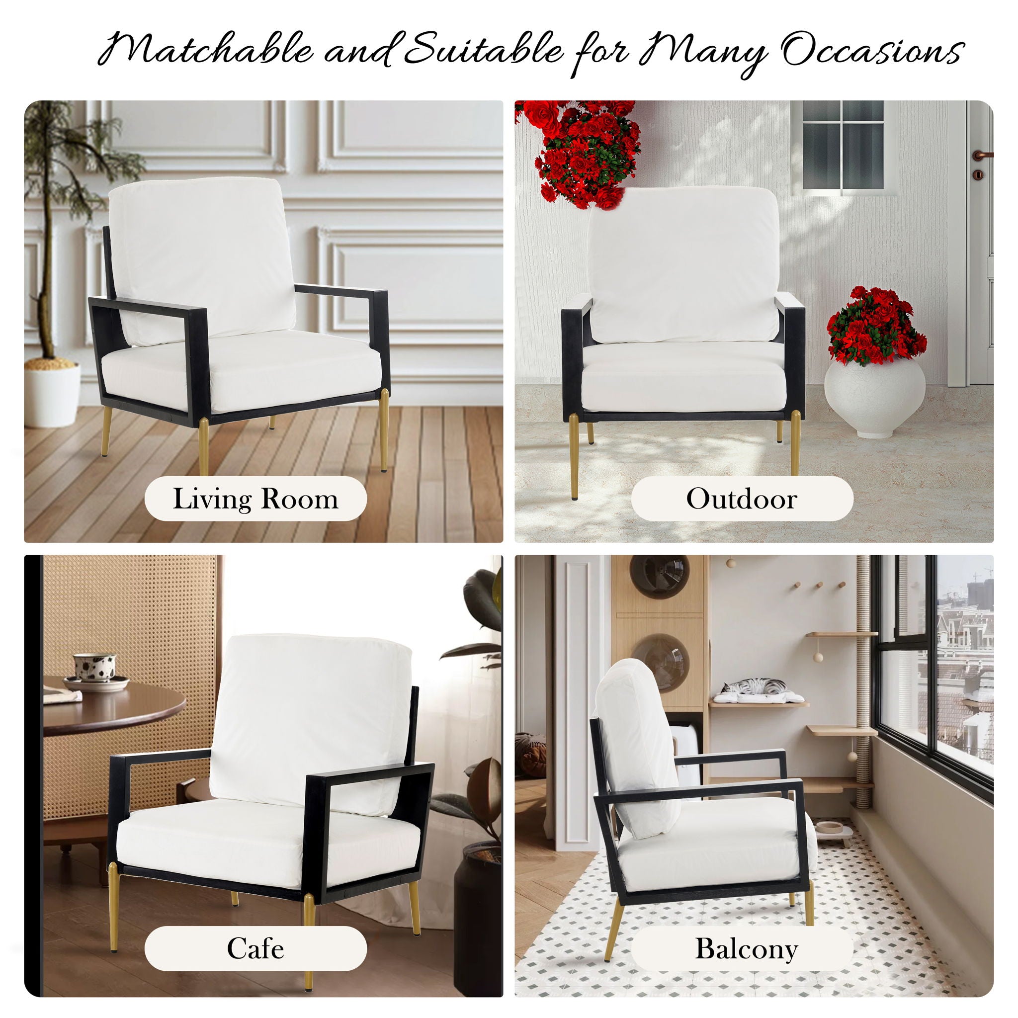 Modern Armchair With Solid Wood Frame