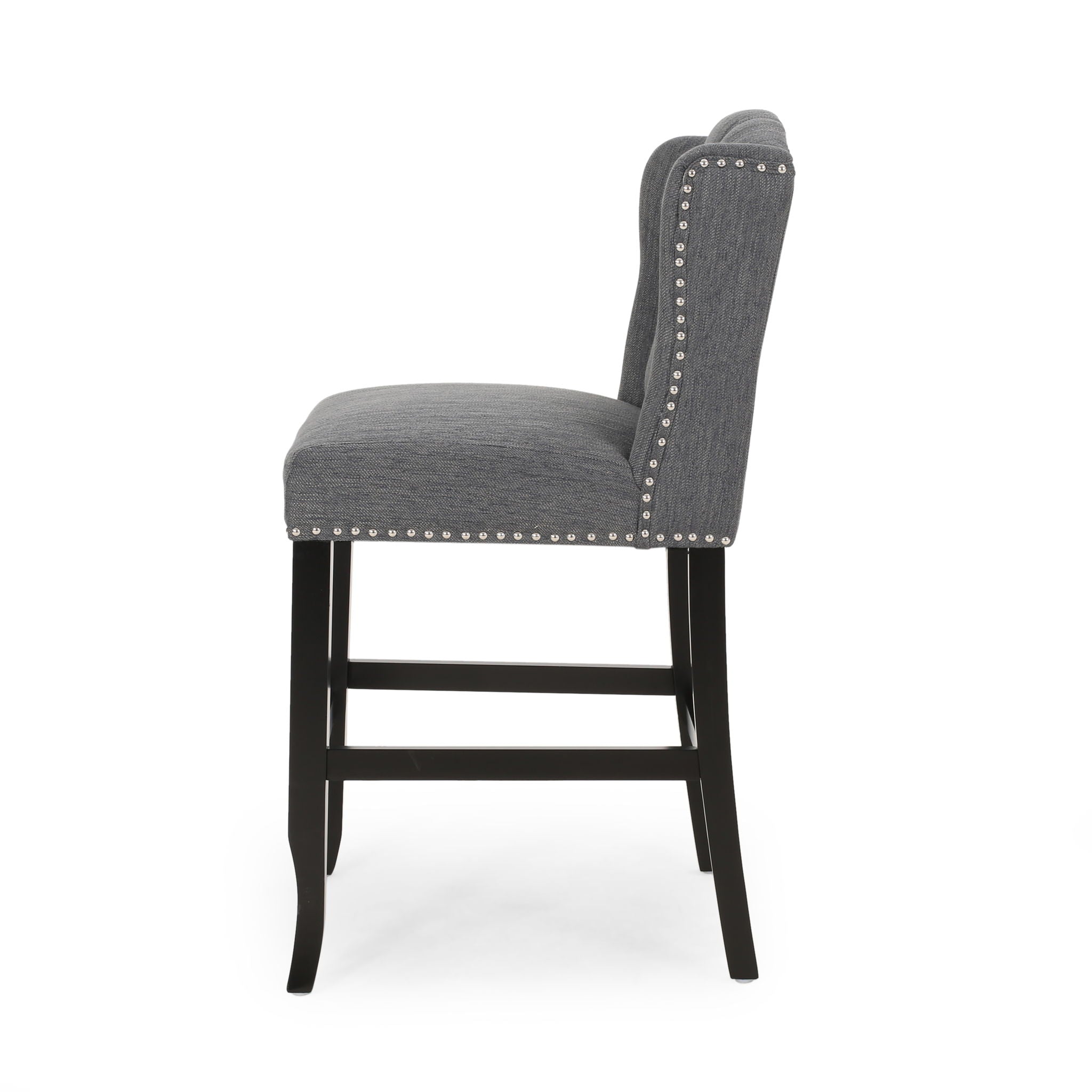 Vienna - Fabric Tufted Counter Stool With Nailhead Accents (Set of 2)