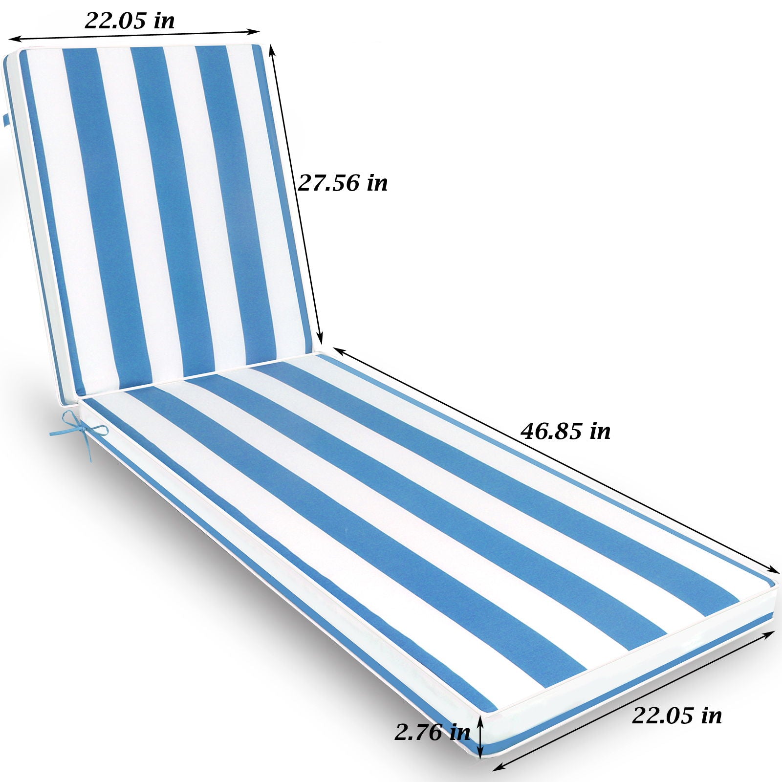 2 Pieces Set Outdoor Lounge Chair Cushion Replacement Patio Furniture Seat