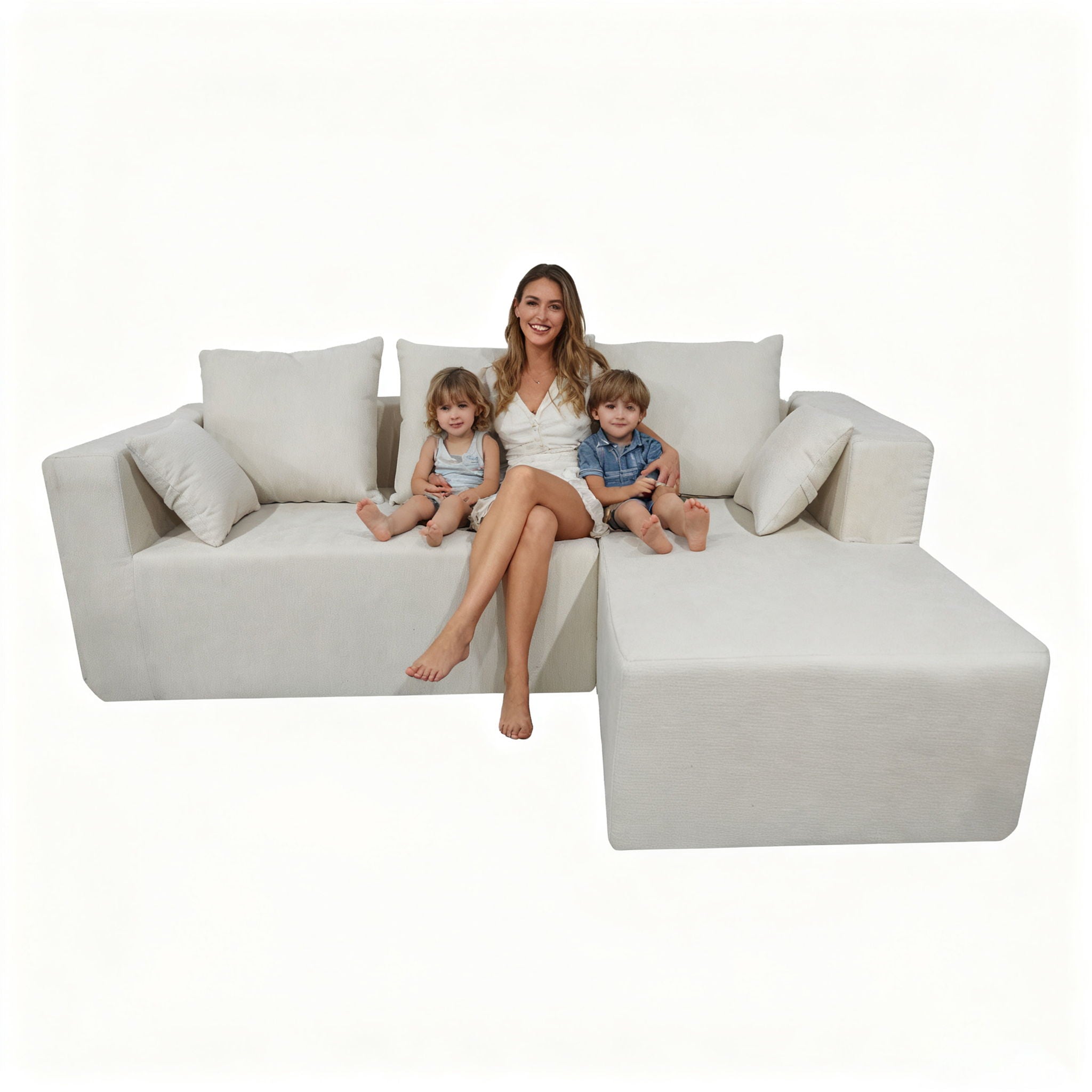 Modular Corner Sofa With Soft Fabric