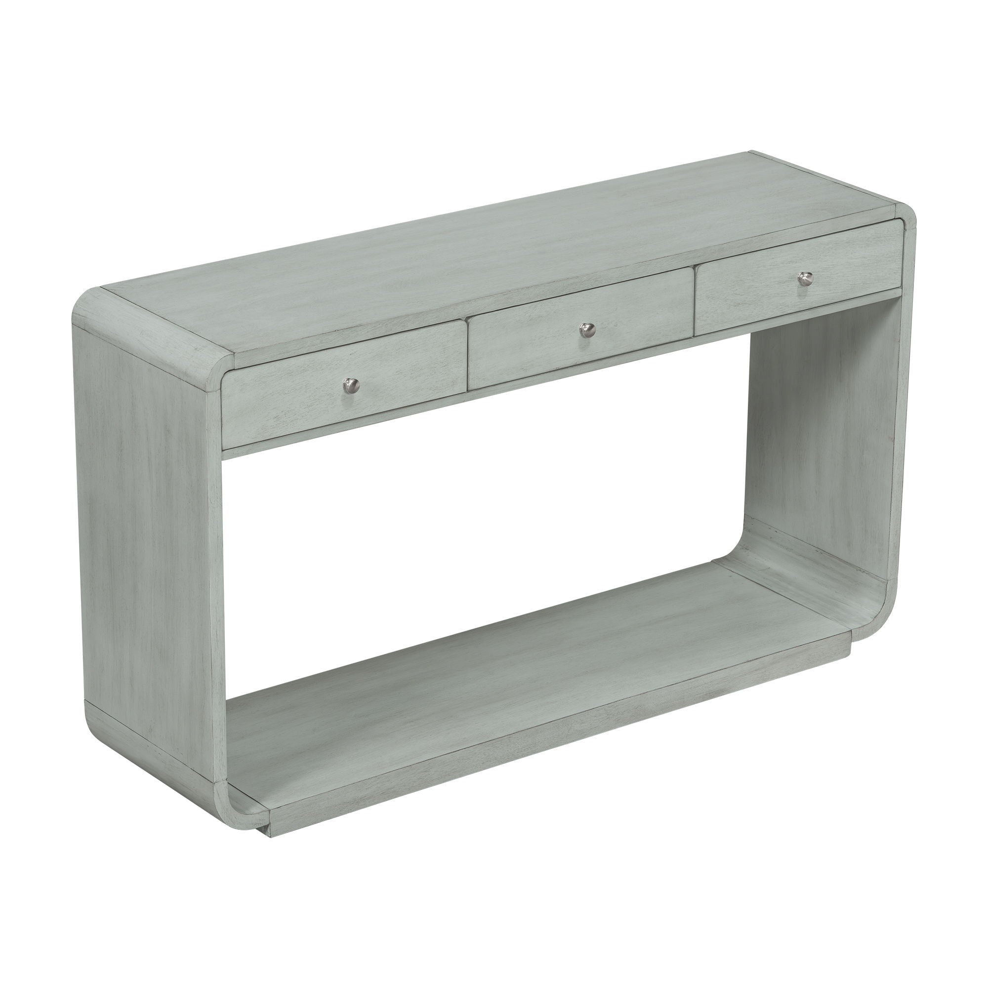 onsole Table With 3 Drawers And Display Shelf