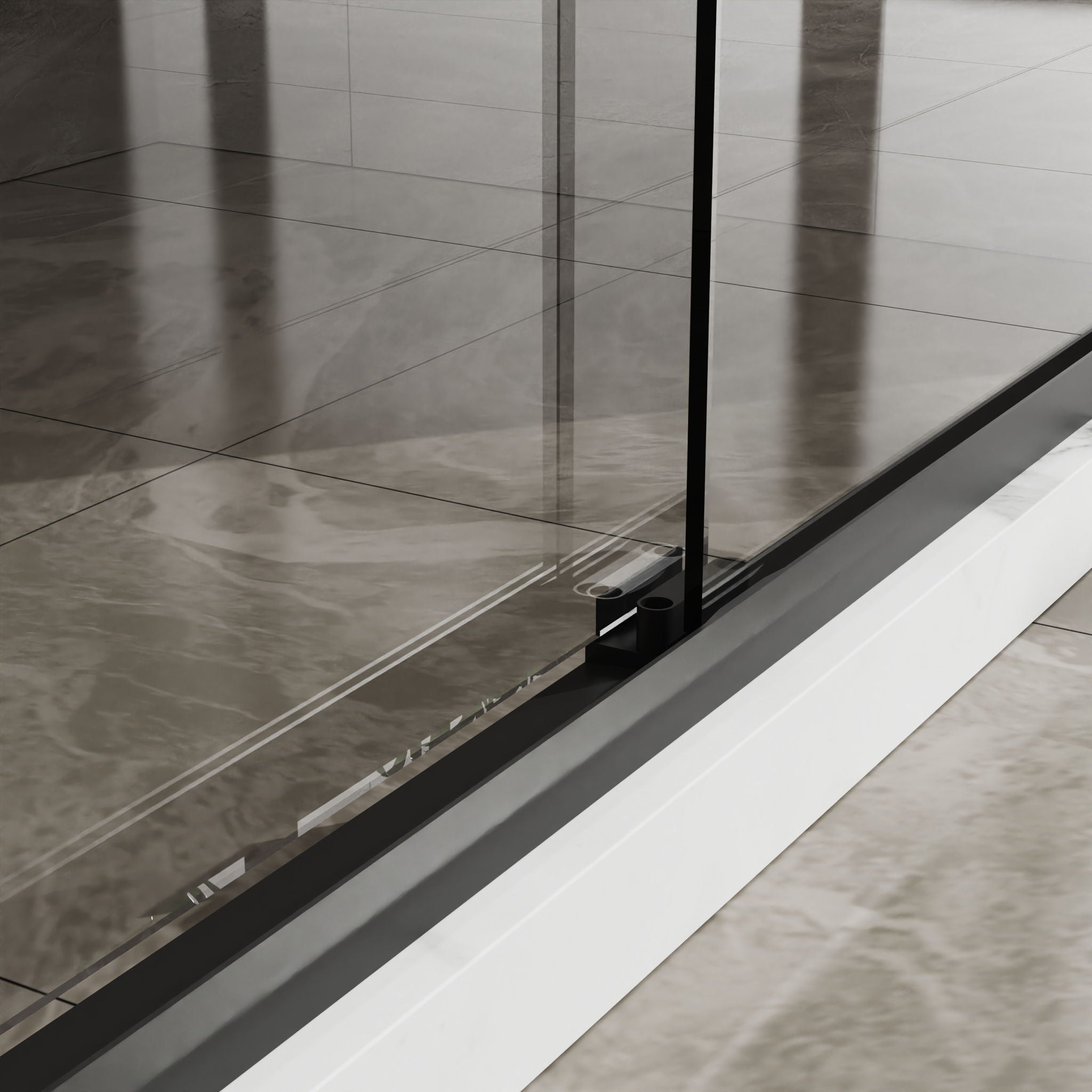 Goodyo - Double Sliding Bathtub Shower Door With Sgcc Clear Tempered Glass