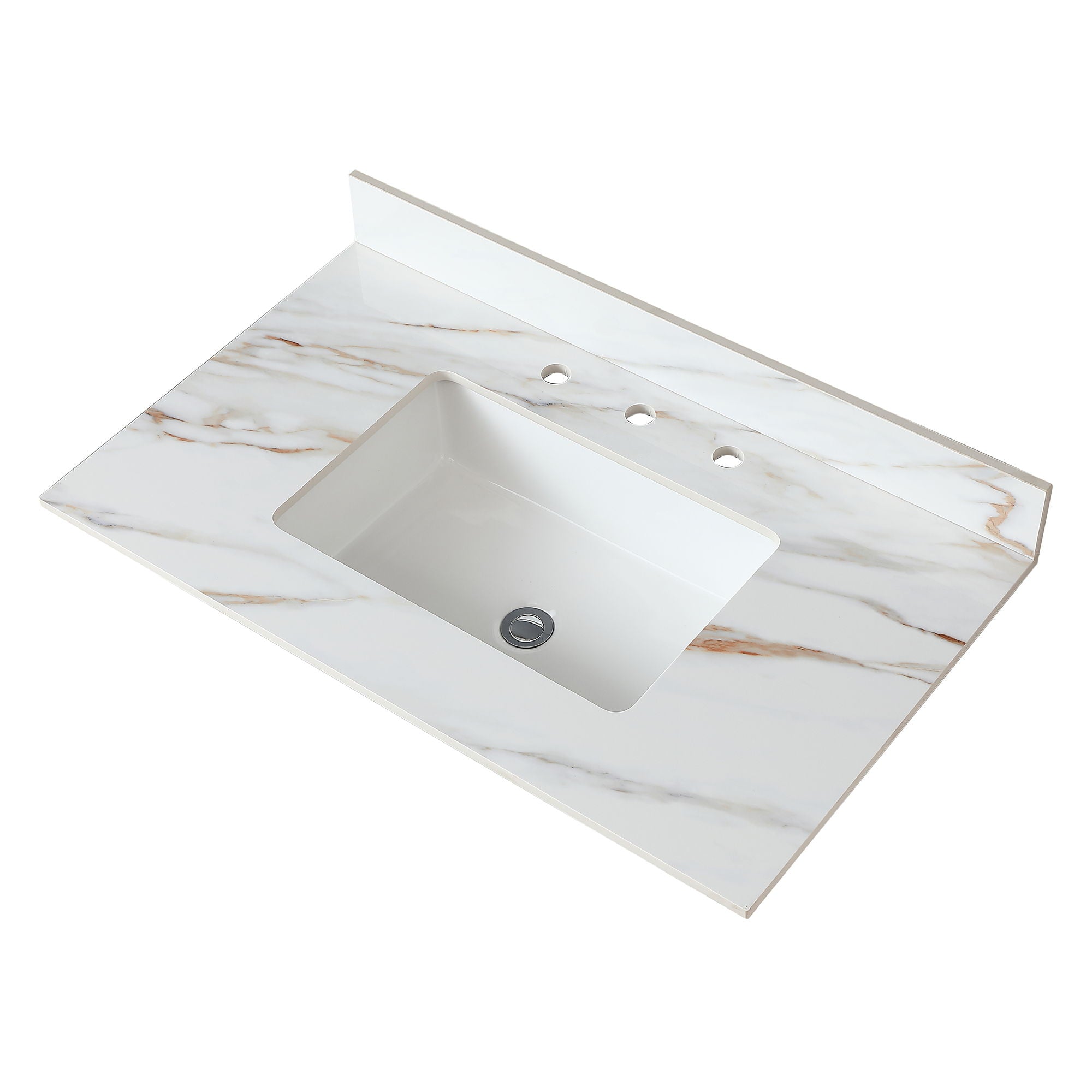 Vanity Top With Undermount Sink And Backsplash, Sintered Stone
