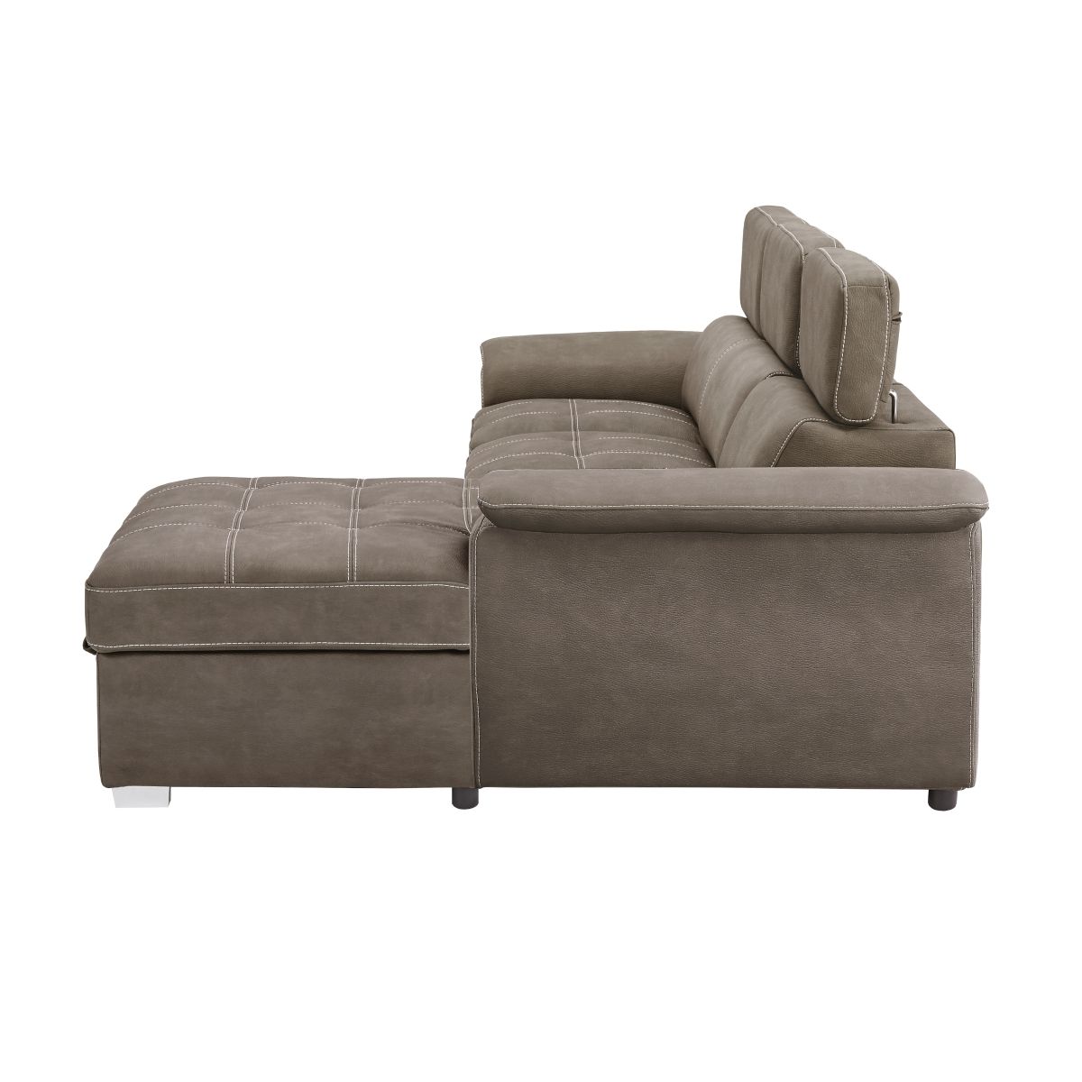Ferriday - 2 Piece Sectional With Adjustable Headrests, Pull-Out Bed And Right Chaise With Hidden Storage
