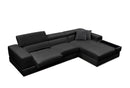 Divani Casa Pella Mini - Modern Black Leather Right Facing Sectional Sofa