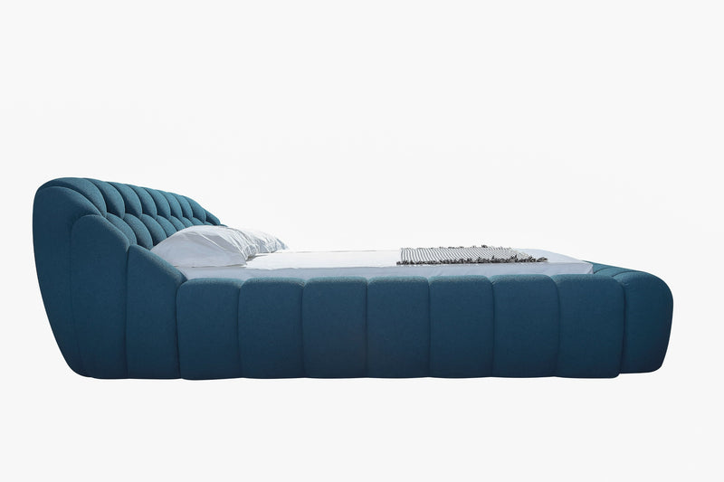 Divani Casa Yolonda - Modern Dark Teal Fabric Bed