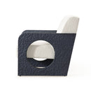 Modrest Midland - Modern Off White Fabric + Black Oak Accent Chair