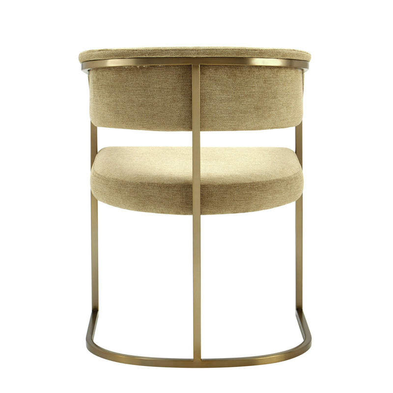 Modrest Sebastian - Modern Brown Fabric + Antique Brass Dining Chair