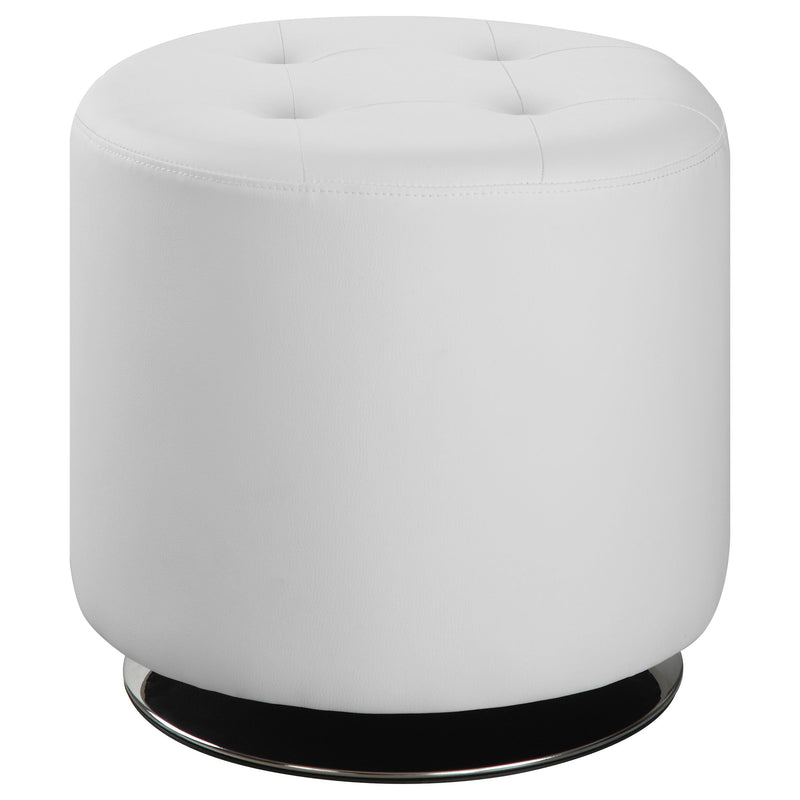 Bowman Round Upholstered Tufted Swivel Ottoman