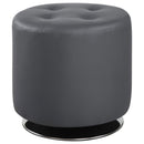 Bowman Round Upholstered Tufted Swivel Ottoman